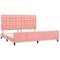 vidaXL Giroletto con Testiera Rosa 200x200 cm in Velluto vidaXL Giroletto con Testiera Rosa 200x200 cm in Velluto