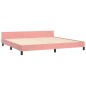 vidaXL Giroletto con Testiera Rosa 200x200 cm in Velluto vidaXL Giroletto con Testiera Rosa 200x200 cm in Velluto