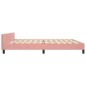 vidaXL Giroletto con Testiera Rosa 200x200 cm in Velluto vidaXL Giroletto con Testiera Rosa 200x200 cm in Velluto