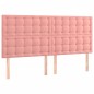 vidaXL Giroletto con Testiera Rosa 200x200 cm in Velluto vidaXL Giroletto con Testiera Rosa 200x200 cm in Velluto