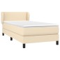 vidaXL Giroletto a Molle con Materasso Crema 100x200 cm in Tessuto