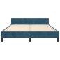 Giroletto con Testiera Blu Scuro 140x190 cm in Velluto Giroletto con Testiera Blu Scuro 140x190 cm in Velluto