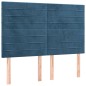 Giroletto con Testiera Blu Scuro 140x190 cm in Velluto Giroletto con Testiera Blu Scuro 140x190 cm in Velluto