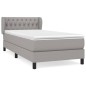vidaXL Giroletto a Molle con Materasso Grigio Chiaro100x200 cm Tessuto