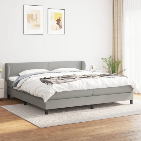 vidaXL Giroletto a Molle con Materasso Grigio Chiaro 200x200cm Tessuto