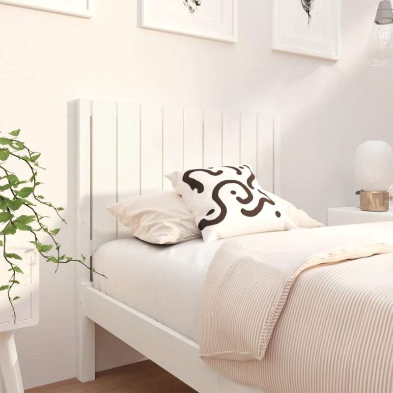 Testiera per Letto Bianca 95,5x4x100 cm Legno Massello di Pino Testiera per Letto Bianca 95,5x4x100 cm Legno Massello di Pino