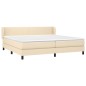 vidaXL Giroletto a Molle con Materasso Crema 200x200 cm in Tessuto