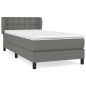 vidaXL Giroletto a Molle con Materasso Grigio Scuro 100x200 cm Tessuto