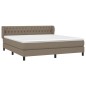 vidaXL Giroletto a Molle con Materasso Tortora 180x200 cm in Tessuto