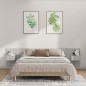 Testiera Letto con Comodini in Legno Multistrato Grigio Cemento Testiera Letto con Comodini in Legno Multistrato Grigio Cemento