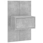 Testiera Letto con Comodini in Legno Multistrato Grigio Cemento Testiera Letto con Comodini in Legno Multistrato Grigio Cemento