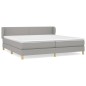 vidaXL Giroletto a Molle con Materasso Grigio Chiaro 200x200cm Tessuto