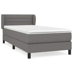 vidaXL Giroletto a Molle con Materasso Grigio Scuro 90x190 cm Tessuto