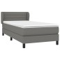 vidaXL Giroletto a Molle con Materasso Grigio Scuro 90x190 cm Tessuto