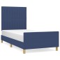 Giroletto con Testiera Blu 90x190 cm in Tessuto Giroletto con Testiera Blu 90x190 cm in Tessuto