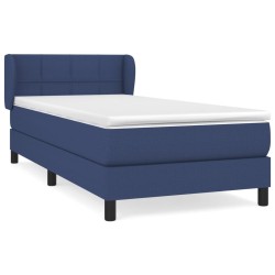vidaXL Giroletto a Molle con Materasso Blu 100x200 cm in Tessuto