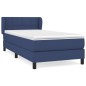 vidaXL Giroletto a Molle con Materasso Blu 100x200 cm in Tessuto