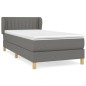 vidaXL Giroletto a Molle con Materasso Grigio Scuro 100x200 cm Tessuto