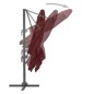 Ombrellone a Sbalzo con Palo in Alluminio Rosso Bordò 400x300 cm Ombrellone a Sbalzo con Palo in Alluminio Rosso Bordò 400x300 cm