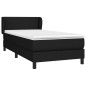 vidaXL Giroletto a Molle con Materasso Nero 90x190 cm in Tessuto
