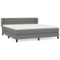 vidaXL Giroletto a Molle con Materasso Grigio Scuro 180x200 cm Tessuto