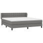 vidaXL Giroletto a Molle con Materasso Grigio Scuro 180x200 cm Tessuto