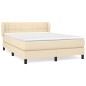 vidaXL Giroletto a Molle con Materasso Crema 140x200 cm in Tessuto