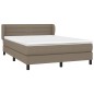 vidaXL Giroletto a Molle con Materasso Tortora 140x200 cm in Tessuto