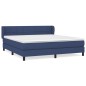 vidaXL Giroletto a Molle con Materasso Blu 160x200 cm in Tessuto
