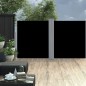 vidaXL Tenda da Sole Due Lati Retrattile per Patio 170x600 cm Nera vidaXL Tenda da Sole Due Lati Retrattile per Patio 170x600 cm Nera