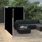 vidaXL Tenda da Sole Due Lati Retrattile per Patio 170x600 cm Nera vidaXL Tenda da Sole Due Lati Retrattile per Patio 170x600 cm Nera