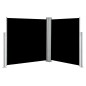 vidaXL Tenda da Sole Due Lati Retrattile per Patio 170x600 cm Nera vidaXL Tenda da Sole Due Lati Retrattile per Patio 170x600 cm Nera