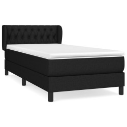 vidaXL Giroletto a Molle con Materasso Nero 90x190 cm in Tessuto