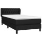 vidaXL Giroletto a Molle con Materasso Nero 90x190 cm in Tessuto