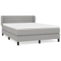 vidaXL Giroletto a Molle con Materasso Grigio Chiaro 140x190cm Tessuto