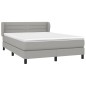 vidaXL Giroletto a Molle con Materasso Grigio Chiaro 140x190cm Tessuto