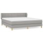 vidaXL Giroletto a Molle con Materasso Grigio Chiaro180x200 cm Tessuto