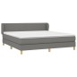 vidaXL Giroletto a Molle con Materasso Grigio Scuro 180x200 cm Tessuto