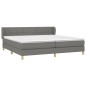 vidaXL Giroletto a Molle con Materasso Grigio Scuro 200x200 cm Tessuto