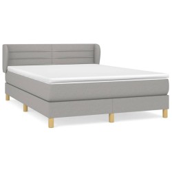 vidaXL Giroletto a Molle con Materasso Grigio Chiaro 140x200cm Tessuto