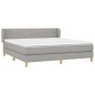 Giroletto a Molle con Materasso Grigio Chiaro160x200 cm Tessuto
