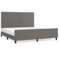 Giroletto con Testiera Grigio 160x200 cm in Similpelle Giroletto con Testiera Grigio 160x200 cm in Similpelle