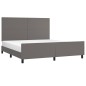 Giroletto con Testiera Grigio 160x200 cm in Similpelle Giroletto con Testiera Grigio 160x200 cm in Similpelle