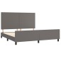 Giroletto con Testiera Grigio 160x200 cm in Similpelle Giroletto con Testiera Grigio 160x200 cm in Similpelle