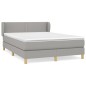 vidaXL Giroletto a Molle con Materasso Grigio Chiaro 140x200cm Tessuto