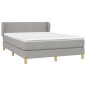 vidaXL Giroletto a Molle con Materasso Grigio Chiaro 140x200cm Tessuto