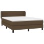 vidaXL Giroletto a Molle con Materasso Marrone Scuro 140x190cm Tessuto