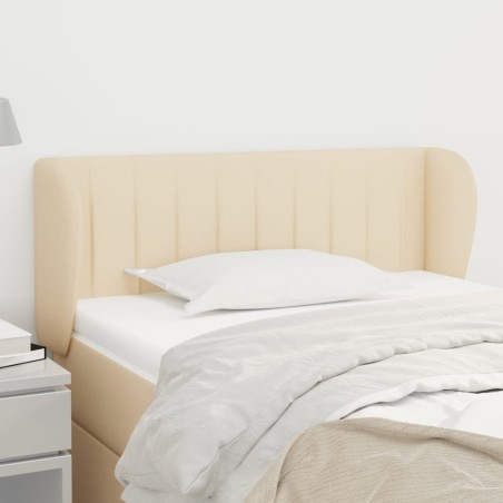 vidaXL Testiera ad Orecchio Crema 103x23x78/88 cm in Tessuto