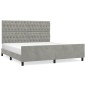 Giroletto con Testiera Grigio Chiaro 180x200 cm in Velluto Giroletto con Testiera Grigio Chiaro 180x200 cm in Velluto