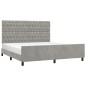Giroletto con Testiera Grigio Chiaro 180x200 cm in Velluto Giroletto con Testiera Grigio Chiaro 180x200 cm in Velluto